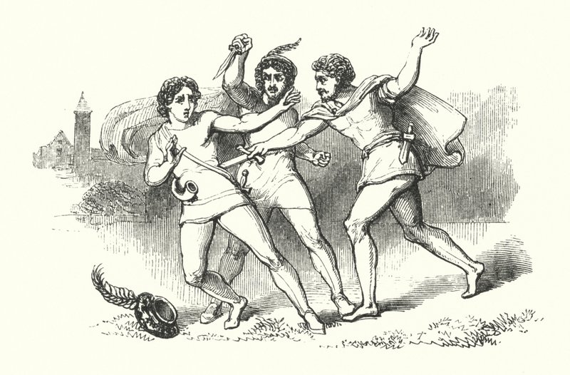 John Keats: Illustration till Isabella (gravyr) av English School