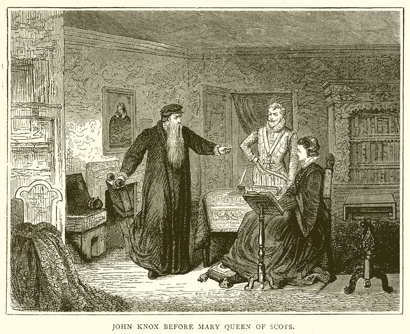 John Knox före Mary Queen of Scots av English School