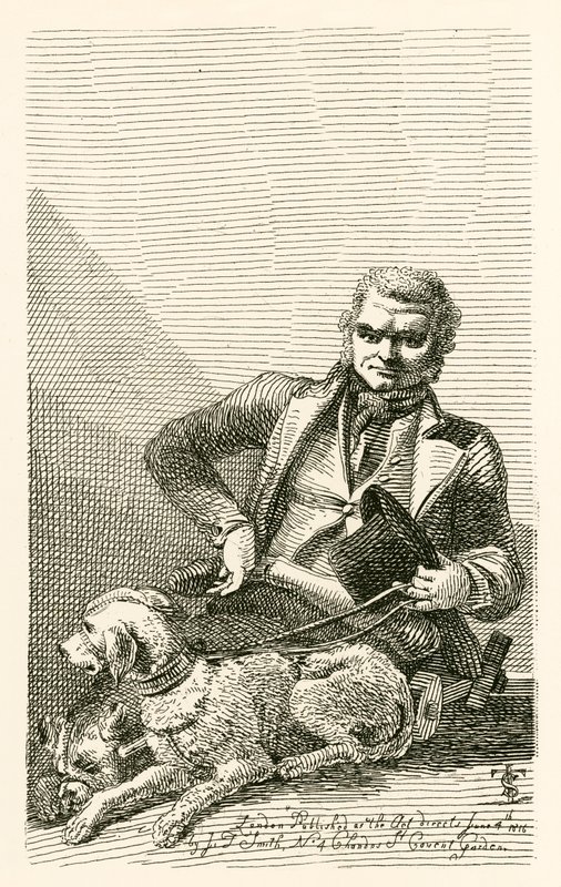John MacNally, från Tyrone county, med sina två hundar Boxer och Rover av English School