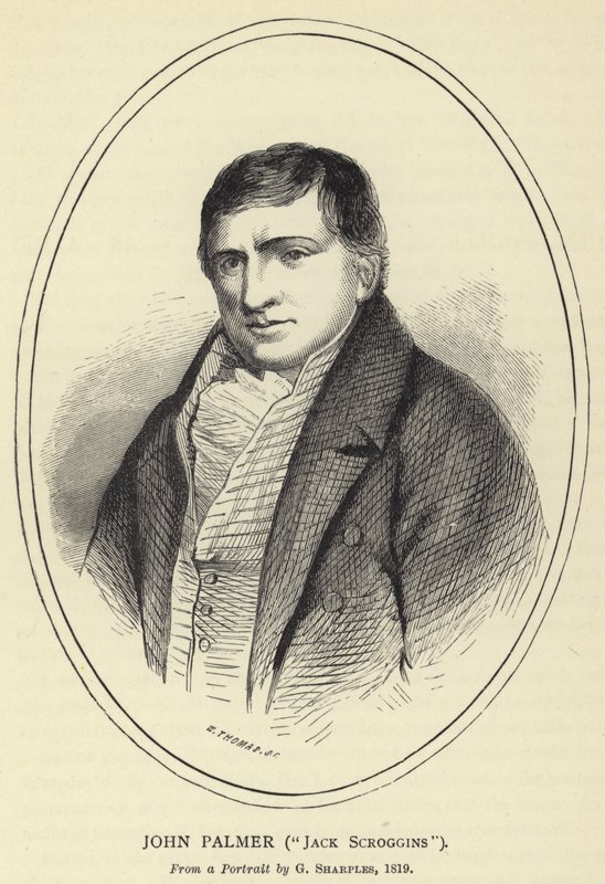 John Palmer, Jack Scroggins, Från ett porträtt av G Sharples, 1819 av English School