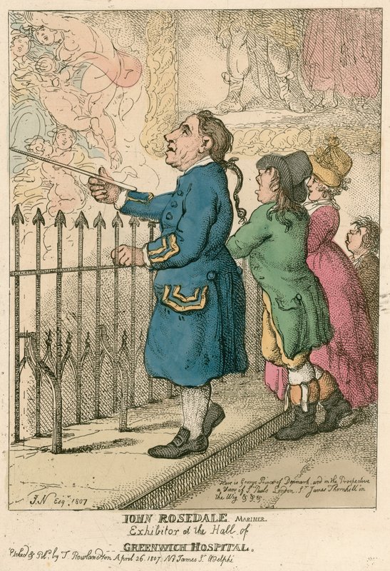 John Rosedale, sjöman, utställare i hallen på Greenwich Hospital, London av English School