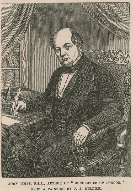 John Timbs, FSA, författare till Curiosities of London från en målning av T J Gullick av English School