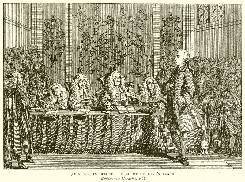 John Wilkes inför Court of Kings Bench av English School