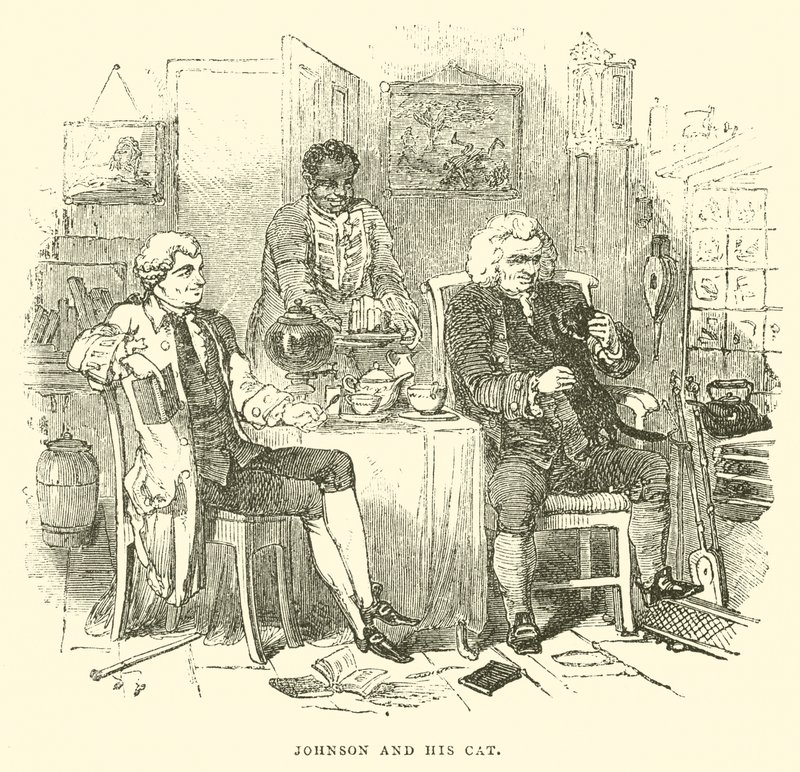 Johnson och hans katt (gravyr) av English School