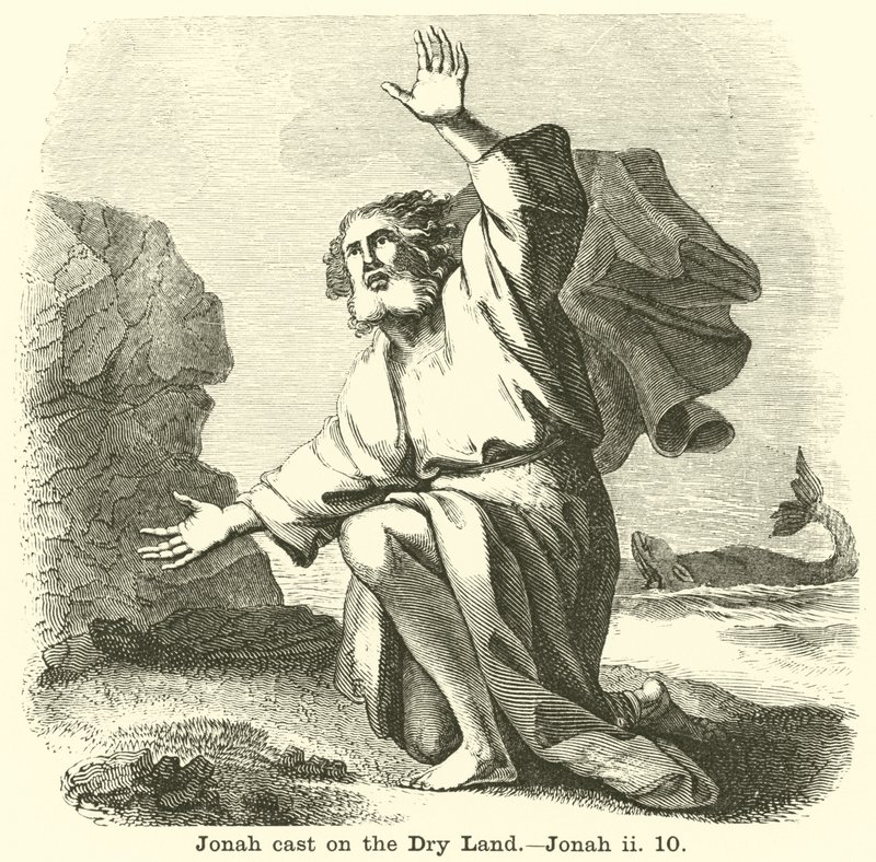 Jonah kastade på det torra landet, Jonah, ii, 10 av English School