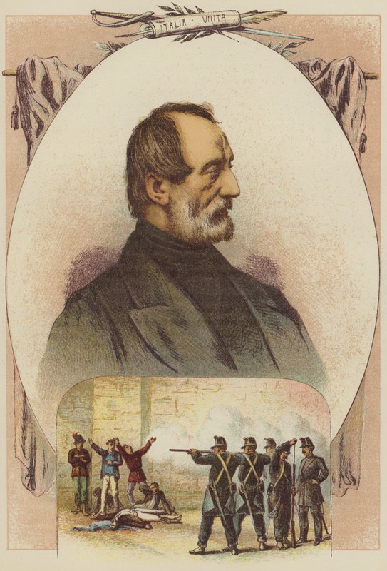 Joseph Mazzini, medborgare skjutna för att ha läst Mazzini