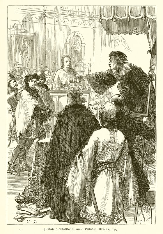 Domare Gascoigne och Prins Henrik, 1413 av English School