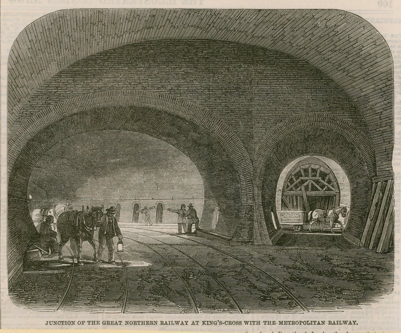 Korsningen mellan Great Northern Railway vid Kings Cross och Metropolitan Railway av English School
