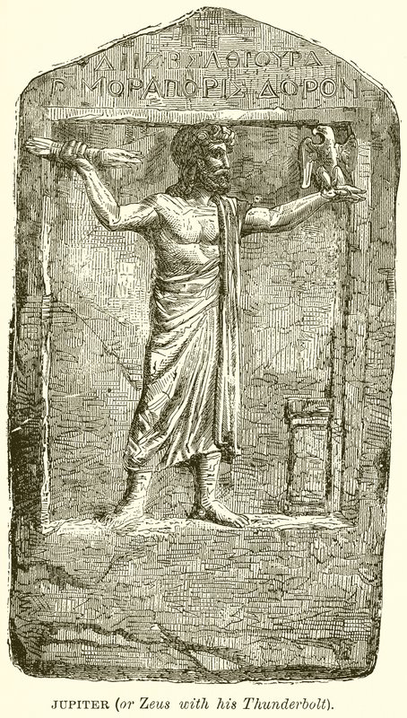 Jupiter (eller Zeus med sin Thunderbolt) av English School