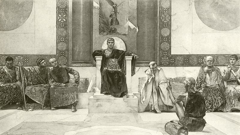 Justinianus och hans råd (djuptryck) av English School