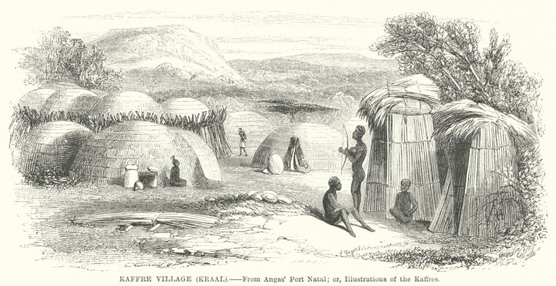 Kaffre Village, Kraal (gravyr) av English School