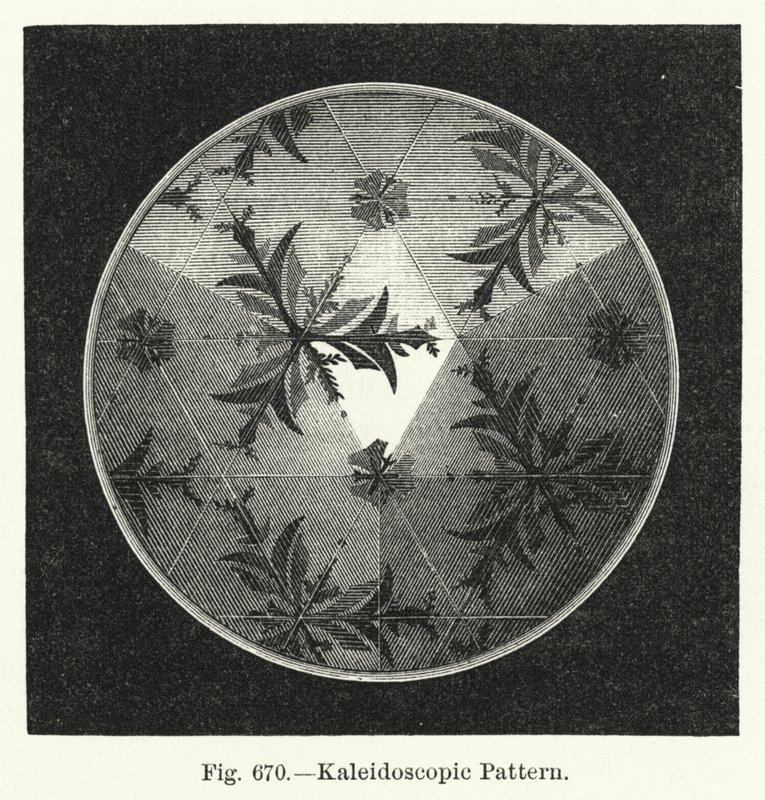 Kalejdoskopiskt mönster (gravyr) av English School