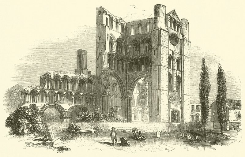 Kelso Abbey (gravyr) av English School