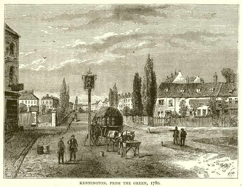 Kennington, från The Green, 1780 av English School