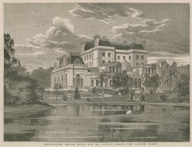 Kensington House, byggt för Mr Albert Grant, trädgårdsfronten av English School
