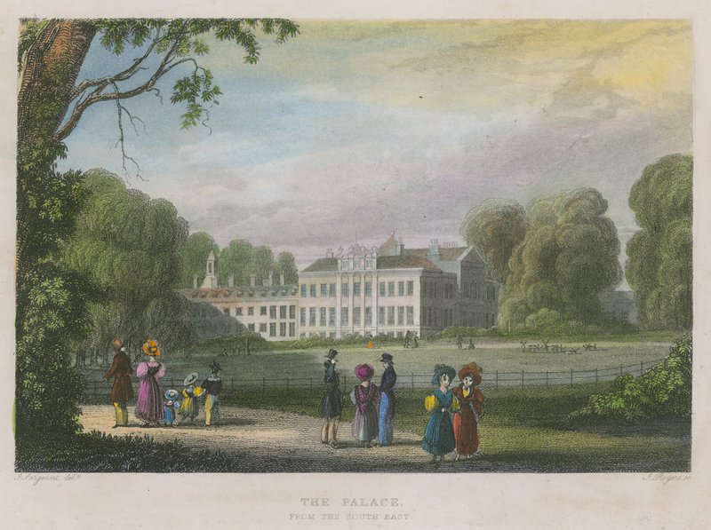 Kensington Palace, London, från sydost av English School