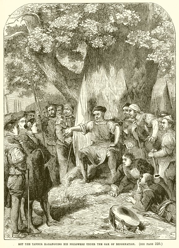 Ket the Tanner Haranguing sina anhängare under reformationens ek av English School