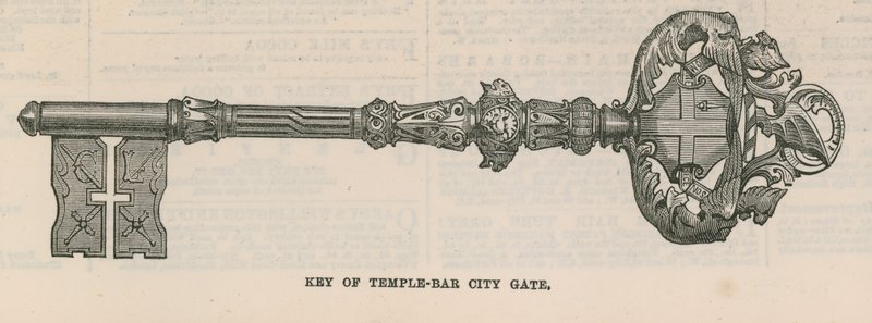 Nyckeln till Temple Bar City Gate av English School