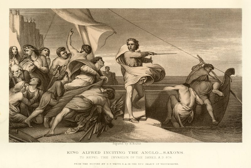 Kung Alfred hetsar upp anglosaxarna av English School