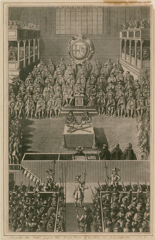 Kung Charles I inför High Court of Justice i Whitehall, 1648 av English School