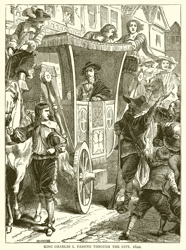 Kung Karl I passerade genom staden, 1642 av English School