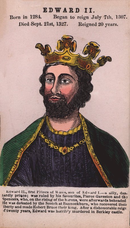 King Edward II (färgad gravyr) av English School