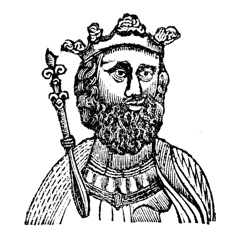 Kung Edward II, tillnamnet Caernarvon (träsnitt) av English School