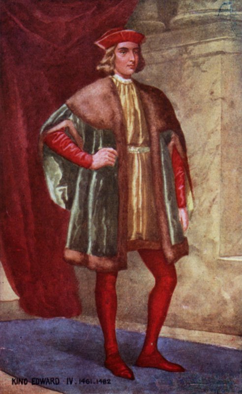Kung Edward IV (färg litho) av English School