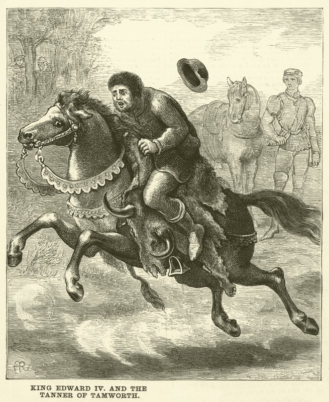 Kung Edward IV och garvaren i Tamworth (gravyr) av English School