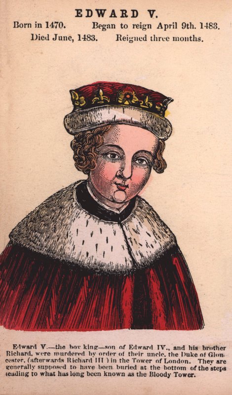 King Edward V (färgad gravyr) av English School
