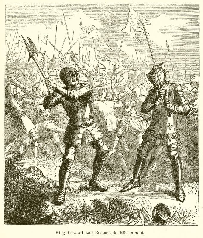 Kung Edward och Eustace de Ribeaumont av English School