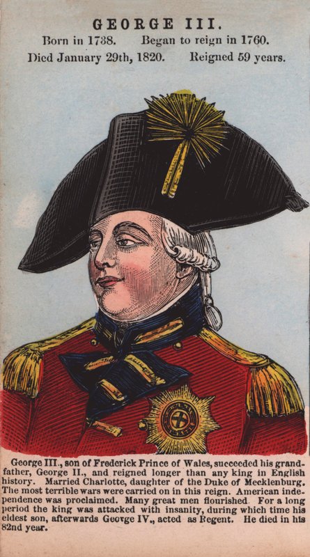 King George III (färgad gravyr) av English School