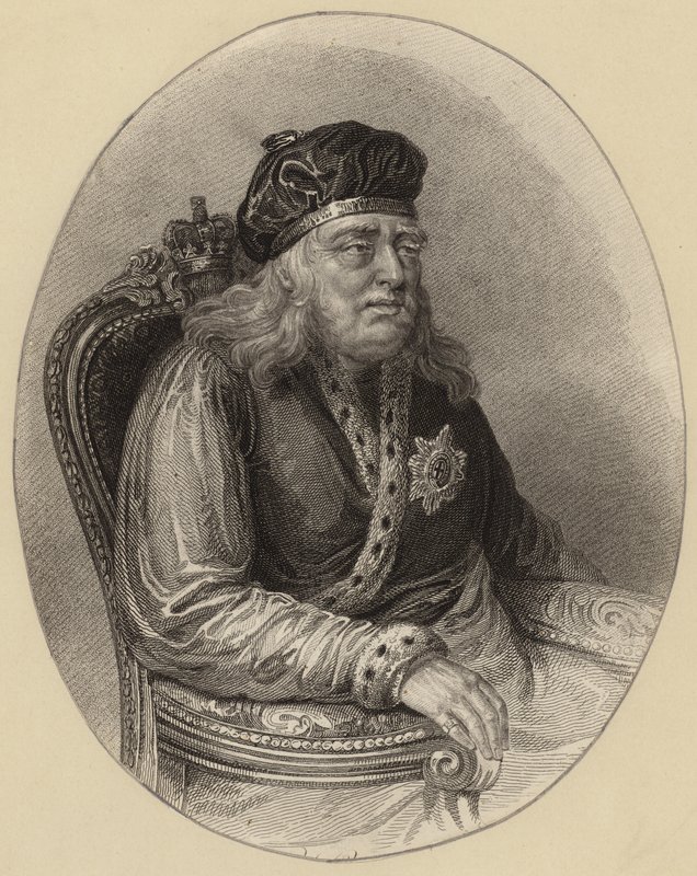 Kung George III som gammal man av English School