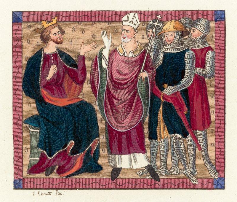 Kung Henrik II och Thomas Becket av English School