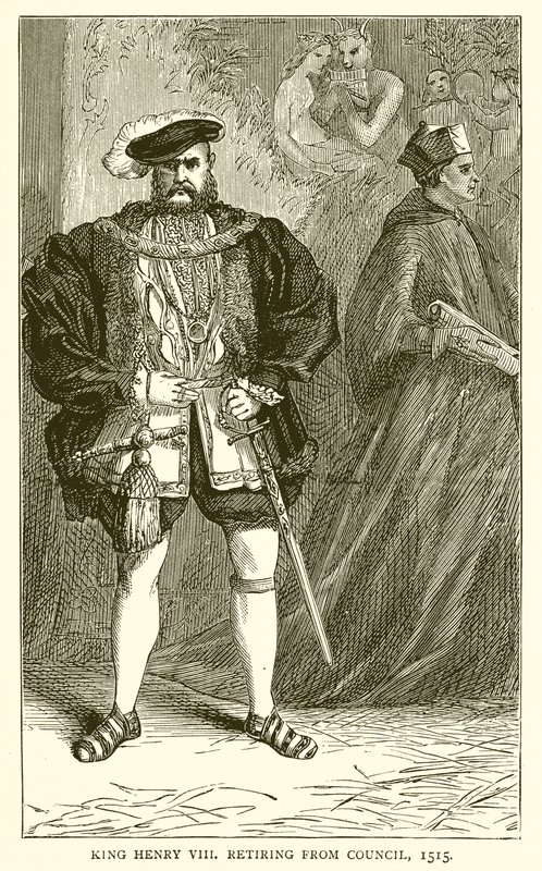 Kung Henrik VIII går i pension från rådet 1515 av English School