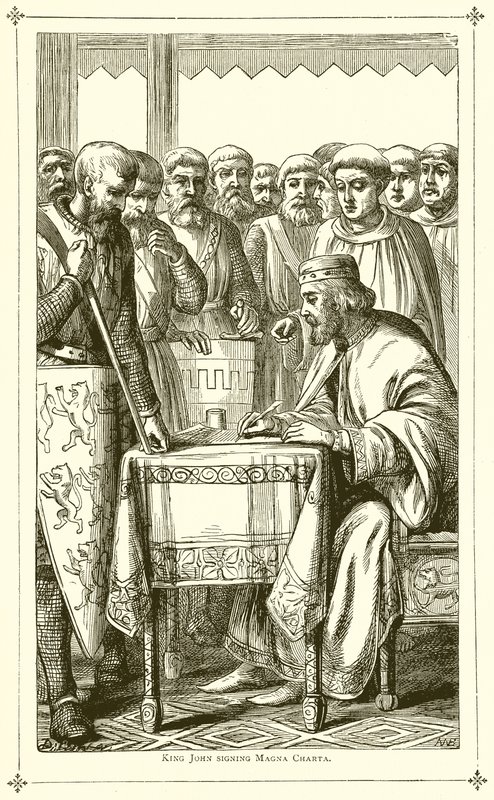 King John signerar Magna Charta av English School