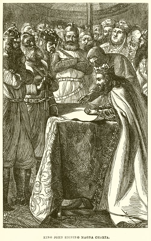 King John signerar Magna Charta av English School
