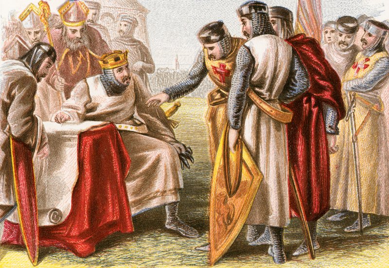 Kung John tvingas skriva under Magna Carta av English School