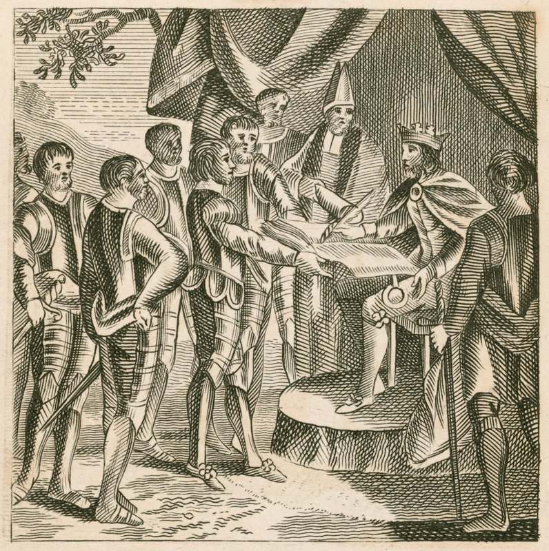 Kung John undertecknar Magna Carta av English School