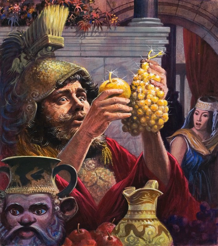 Kung Midas (gouache på papper) av English School