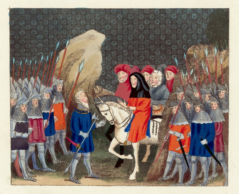 Kung Richard II förrådd (färgad gravyr) av English School