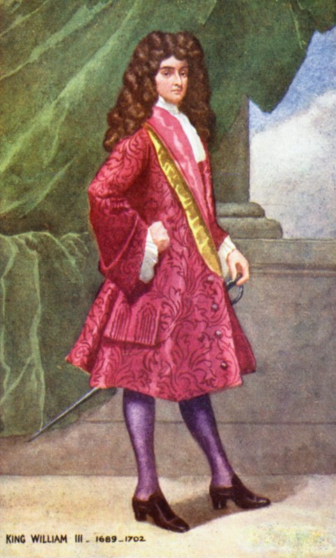 Kung Vilhelm III (färglitografi) av English School