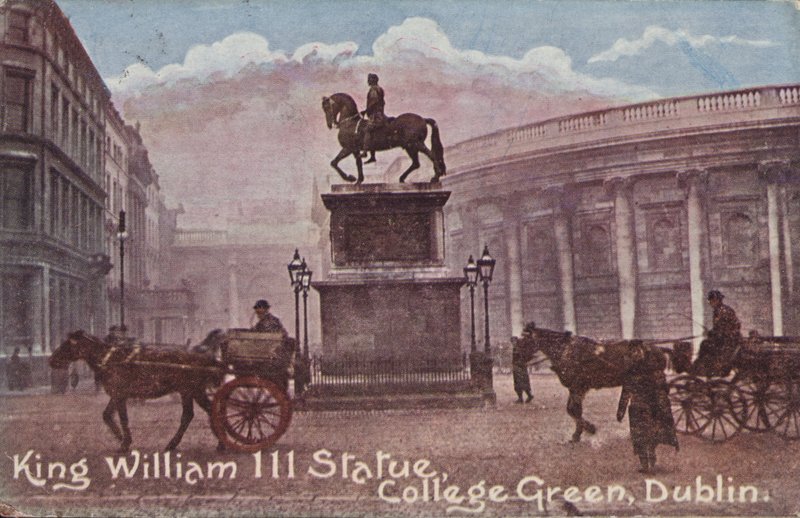 Staty av kung William III (färgat foto) av English School