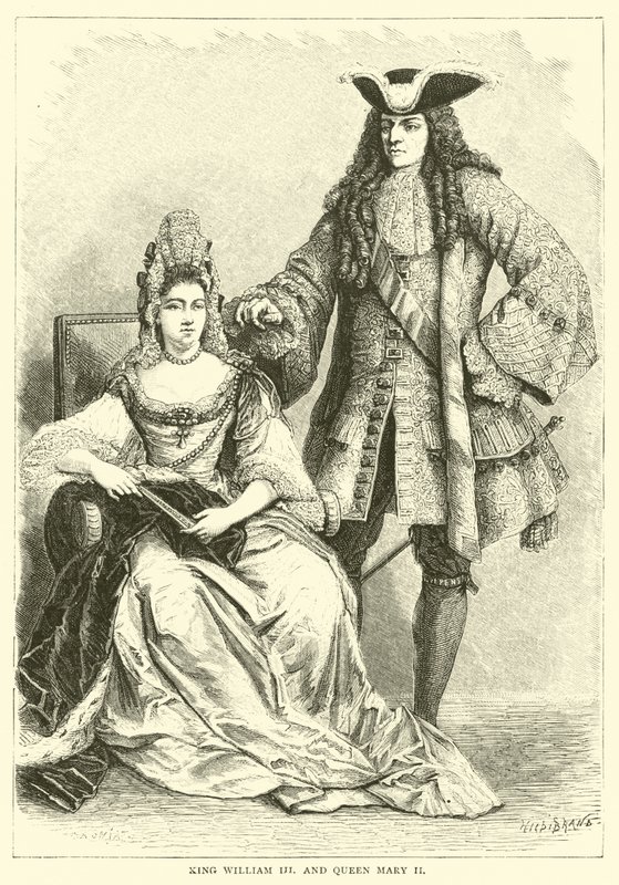 Kung Vilhelm III och Drottning Mary II av English School