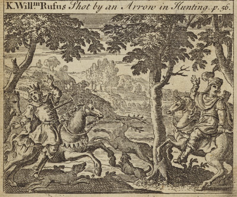 Kung William II av England skjuten av en pil under jakt, 1100 av English School