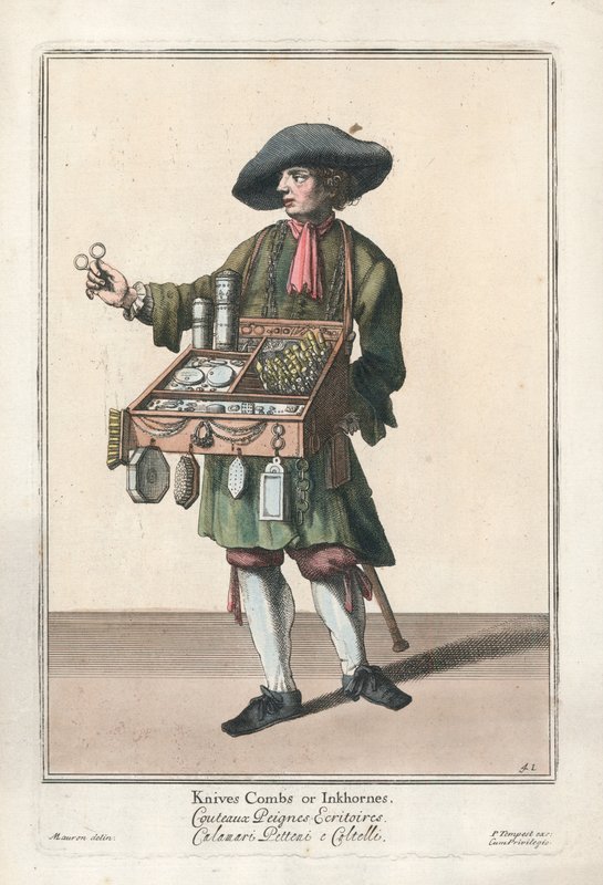Knivar, kammar eller bläckhorn av English School