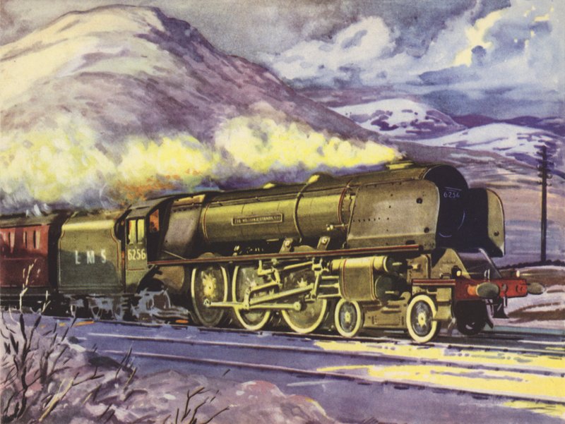 LM och S Regions, Princess Coronation Class No 6256, Sir William Stanier, FRS (färglitografi) av English School