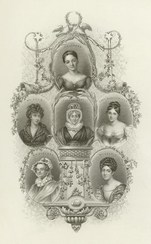 L E Landon, Mrs Opie, Hannah More, Lady Blessington, M R Mitford, Mrs Norton av English School
