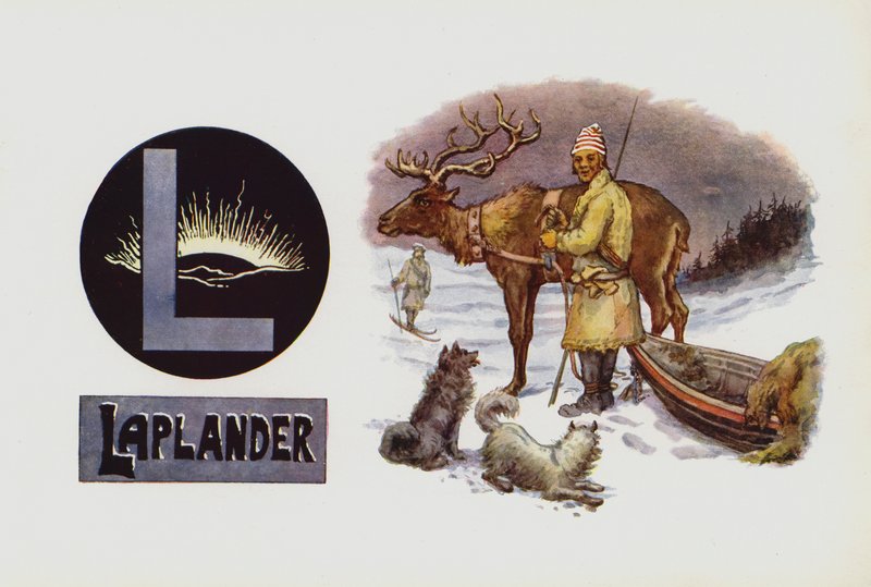 L, Laplander (färg litho) av English School