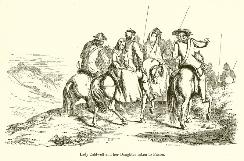 Lady Caldwell och hennes dotter fördes till fängelse av English School